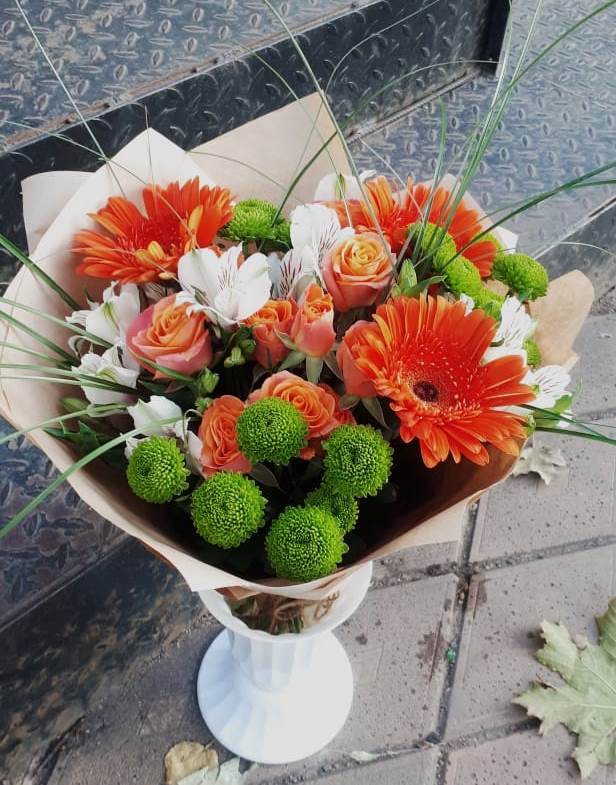 Букет цветов из: Герберы, Хризантемы, Альстромерии и Розы в Рагулях