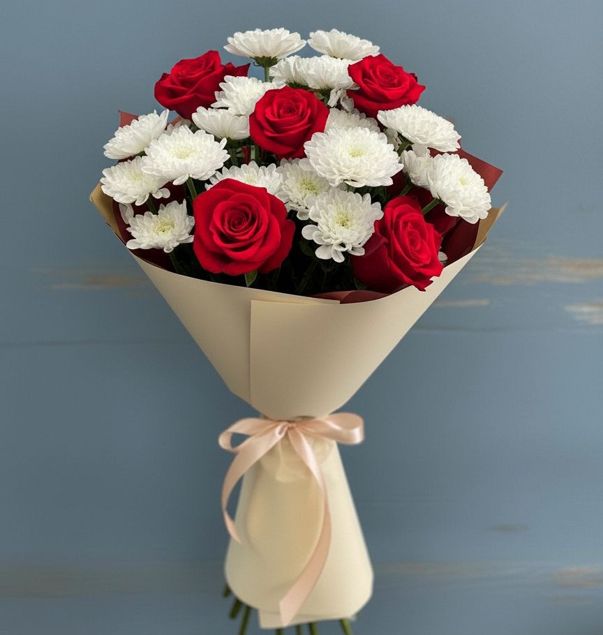 Букет цветов из: Розы и Хризантемы в Рагулях