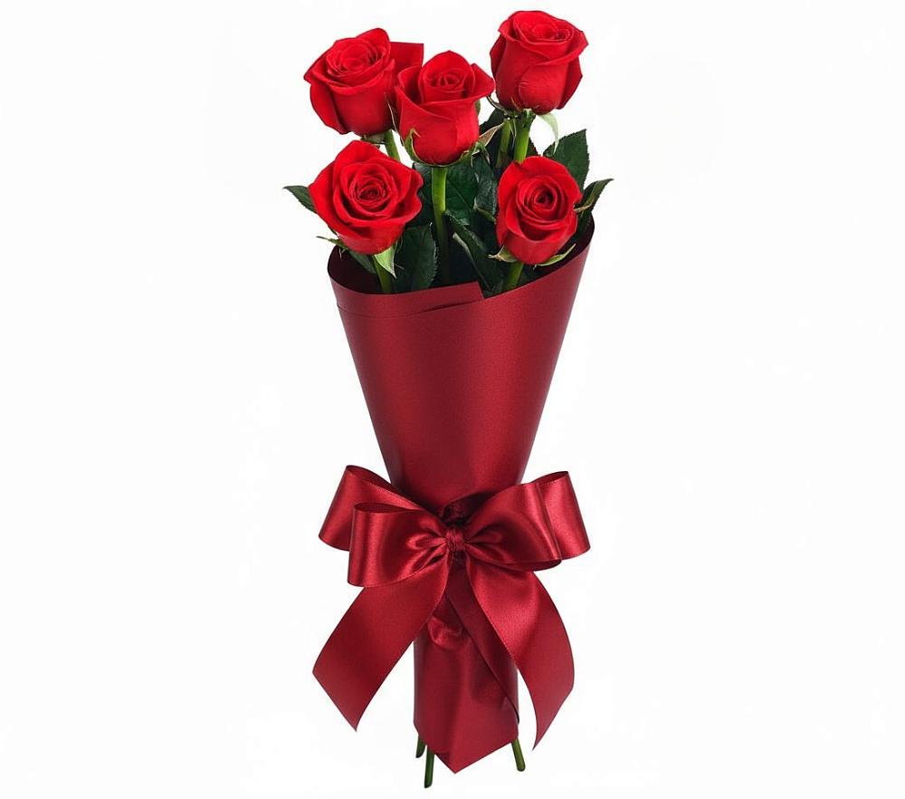Букет 5 Красных роз Эдлесс Лав в Рагулях
