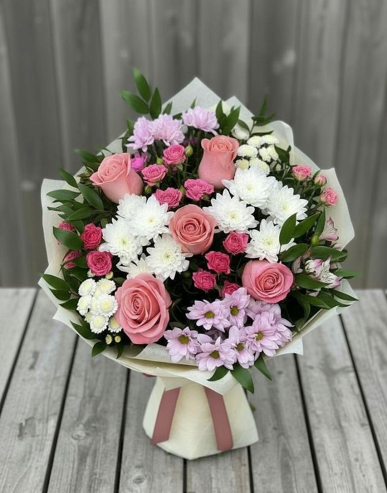Букет цветов из: Альстромерии, Гвоздики, Розы и Хризантемы в Рагулях
