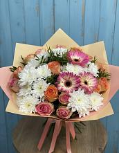 Букет цветов из:  Розы, Герберы и Хризантемы #REPLACE_PRED# Рагулях