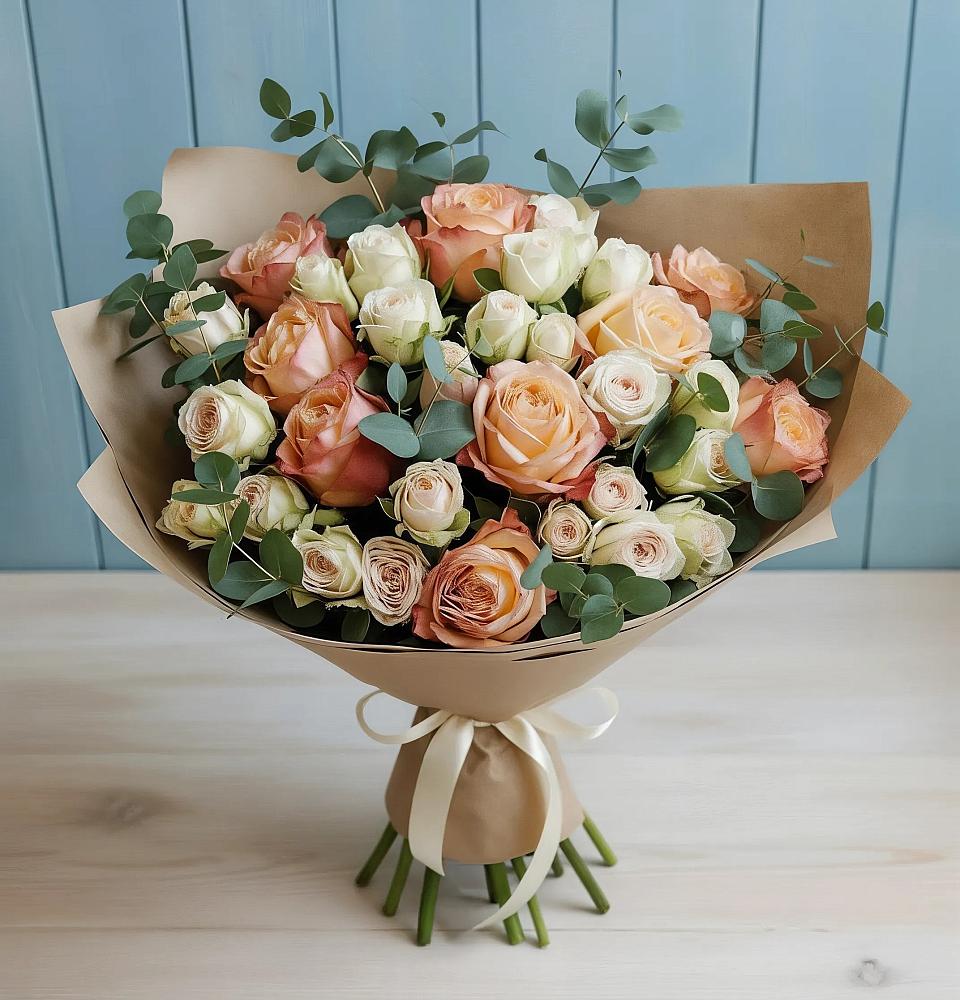 Букет цветов из: Альстромерии и Розы в Рагулях