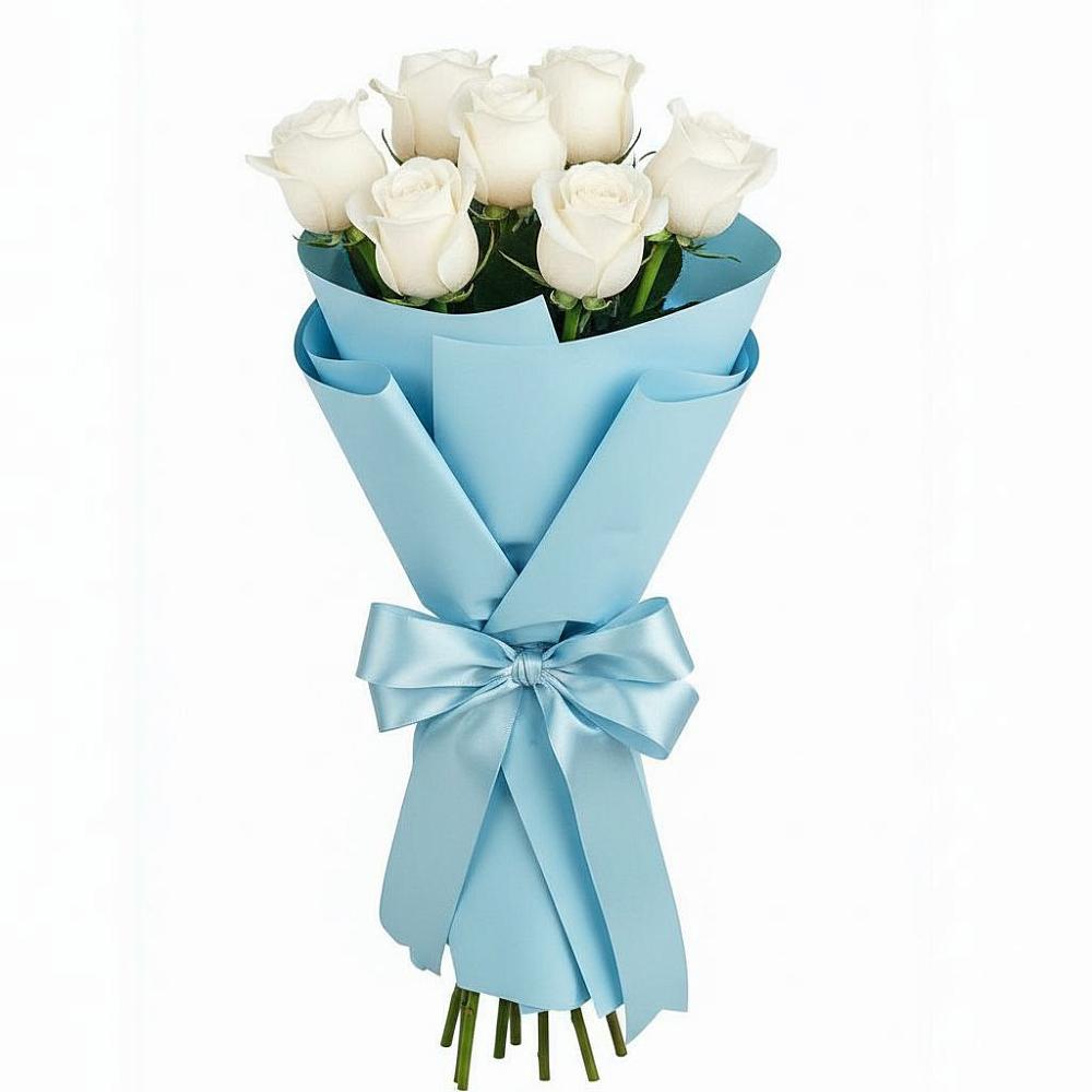 Букет 7 белых роз Проуд в Рагулях