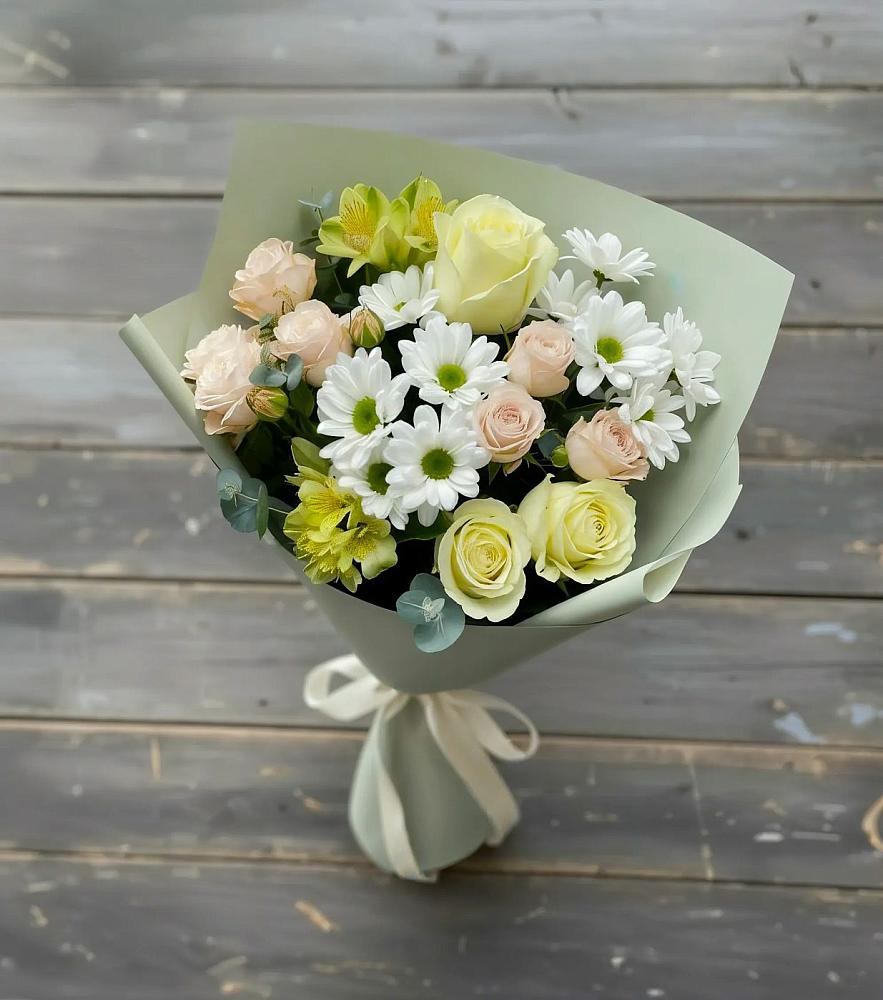 Букет цветов из: Альстромерии, Розы и Хризантемы в Рагулях