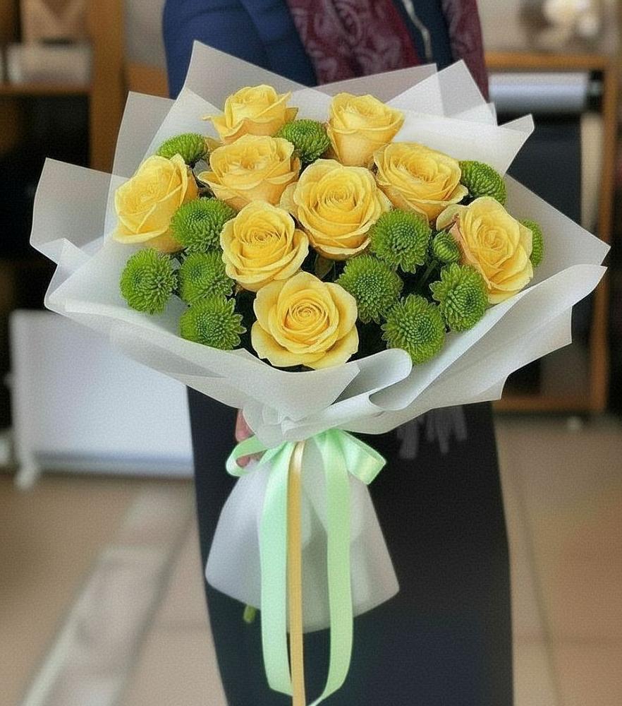 Букет цветов из: Хризантемы и Розы в Рагулях