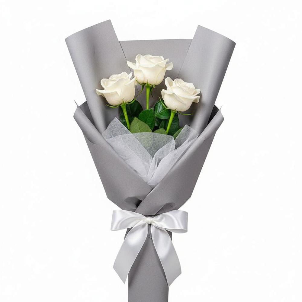 Букет 3 белые розы в Рагулях