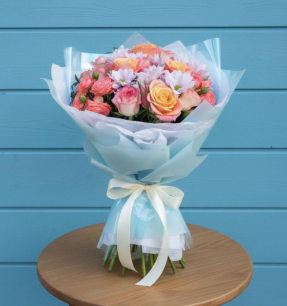 Букет цветов из: Хризантемы и Розы в Рагулях