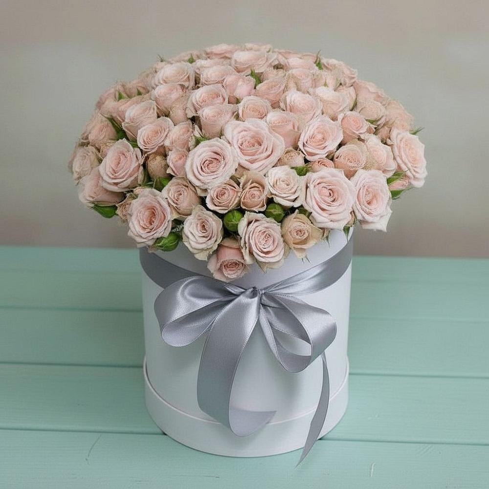 Цветочная композиция из Розы в шляпной коробке в Рагулях